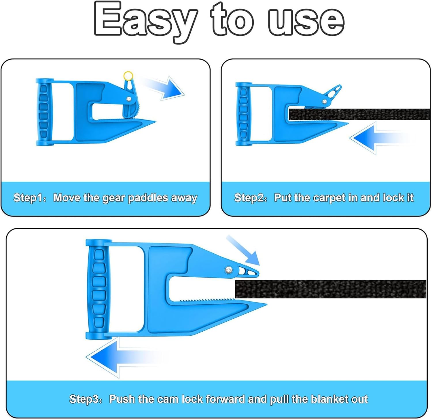 Pair of Mat Movers Tool - Mat Grippers - Heavy Duty Stall Mat Handlers for Horse Mat, Gym Mat, Trailer Mat & Rubber Mats -Ergonomic Mat Puller Perfect for Barn & Home, Durable and Save Time