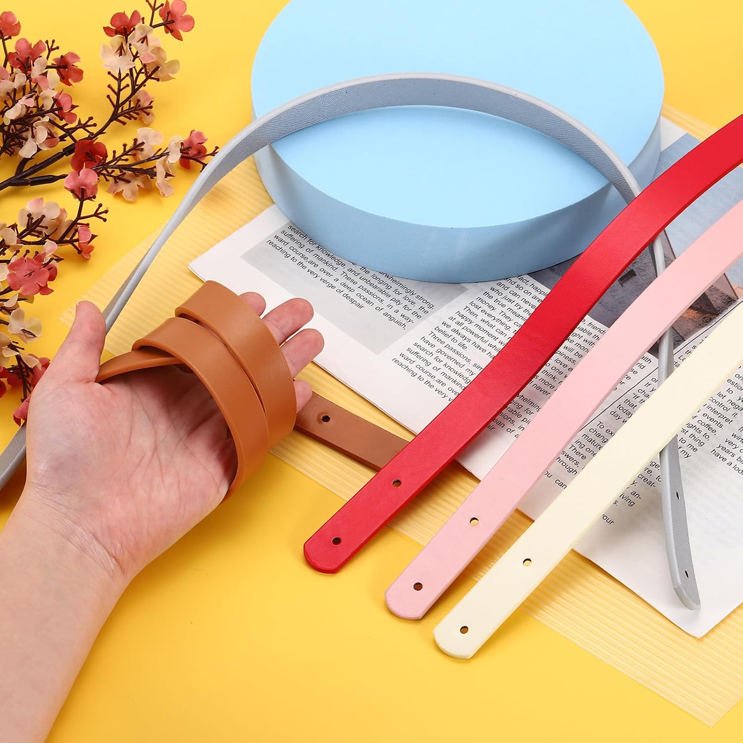 MECCANIXITY 2pcs 24 Inch (60cm) PU Leather Purses Straps Handbag Belt Band Bag Handle for Purse Wallet Tote Making, Black - Image 4