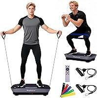 Vista 9 de Vibration Plate Machine,180 Speeds Shake Plate for Lymphatic Drainage Weight Loss, Vibrating Fitness Platform 460LB Capacity Whole Body Workout with