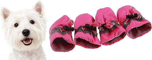 GabeFish - Calcetines antideslizantes para perros resistentes al agua, con cordón ajustable, protectores para patas para mascotas pequeñas y