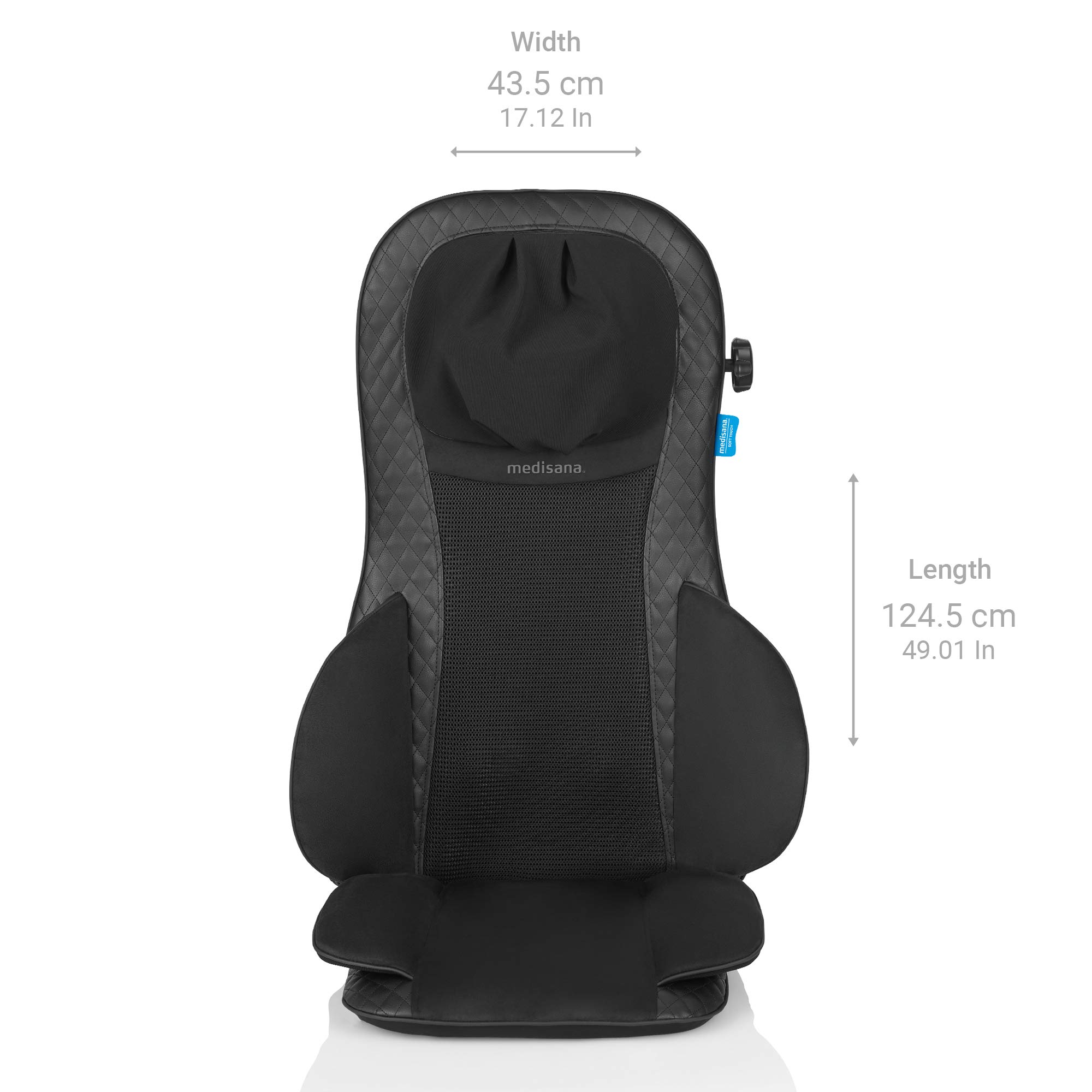 medisana MCG 820 Shiatsu Massagesitzauflage mit Gel-Massageköpfen, Rückenmassage und Nackenmassage, Massagematte mit Wärmefunktion, 3 Intensitäten, Rückenmassagegerät mit Rotlichtfunktion