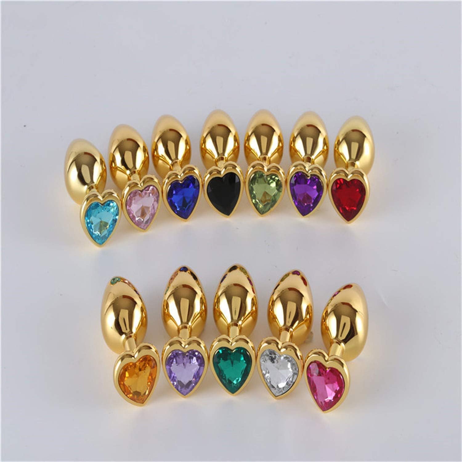 Golden Buttplug Heart Metal Stainless Steel Blockage Toyss