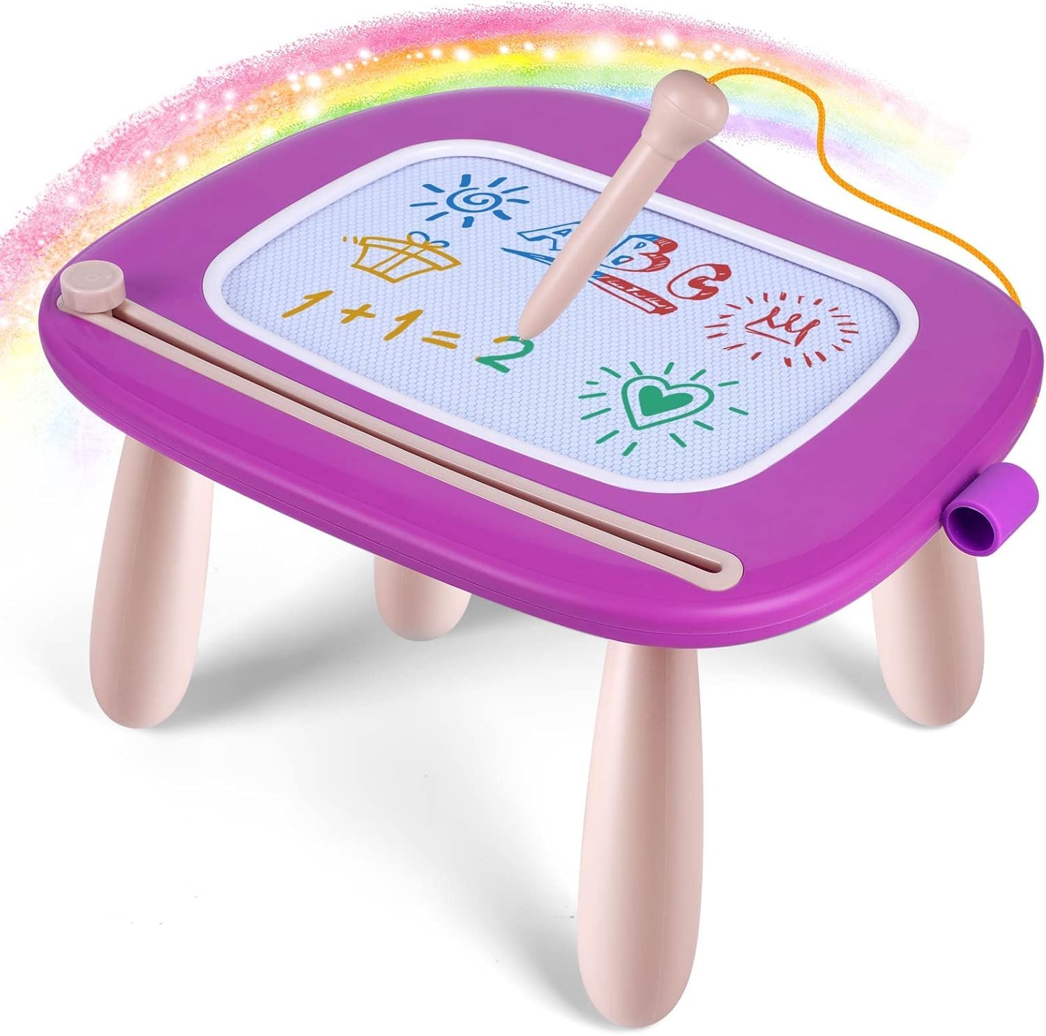 Smasiagon Toddler Toys Age 1-2 Year Old Boys Girls, Magnetic Drawing Doodle Board Valentines Day Gifts for Kids Educational Learning Toys for 1 2 3 Year Old Boys Girls Birthday Gifts (Purple)