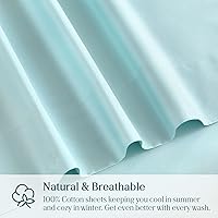 Vista 6 de MCO Juego de sábanas de 100% algodón de 300 hilos, tamaño Queen, bolsillo profundo de 16 pulgadas, sábanas refrescantes transpirables de 4 piezas