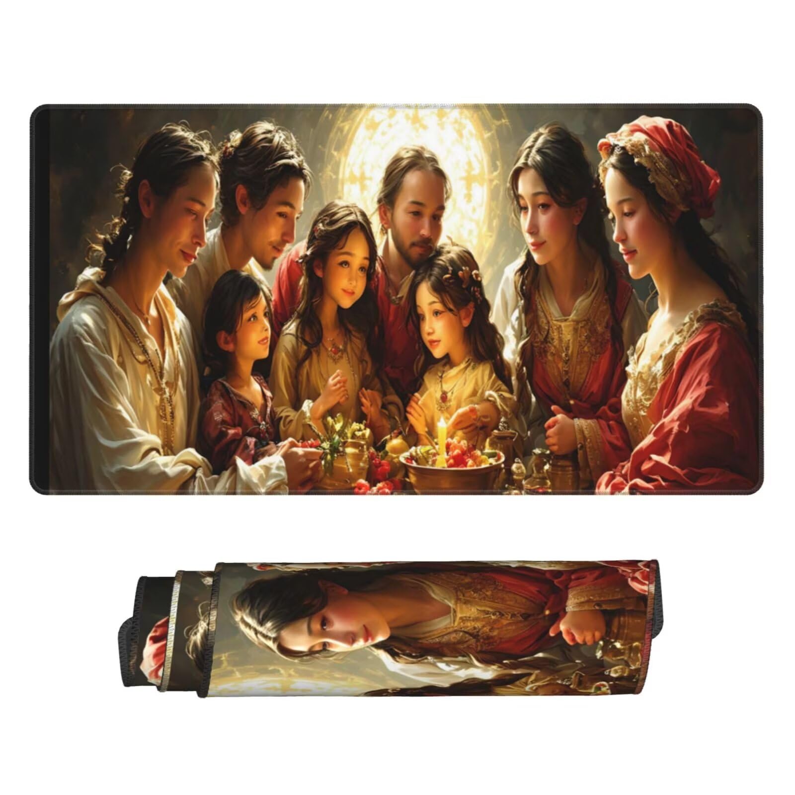 Podkładka pod mysz Notre Dame, duża podkładka pod mysz 1200 x 400 mm, rodzinna podkładka pod mysz do gier, podkładka na biurko ze zszytymi krawędziami, podkładka pod mysz z klawiaturą, do pracy, gier,