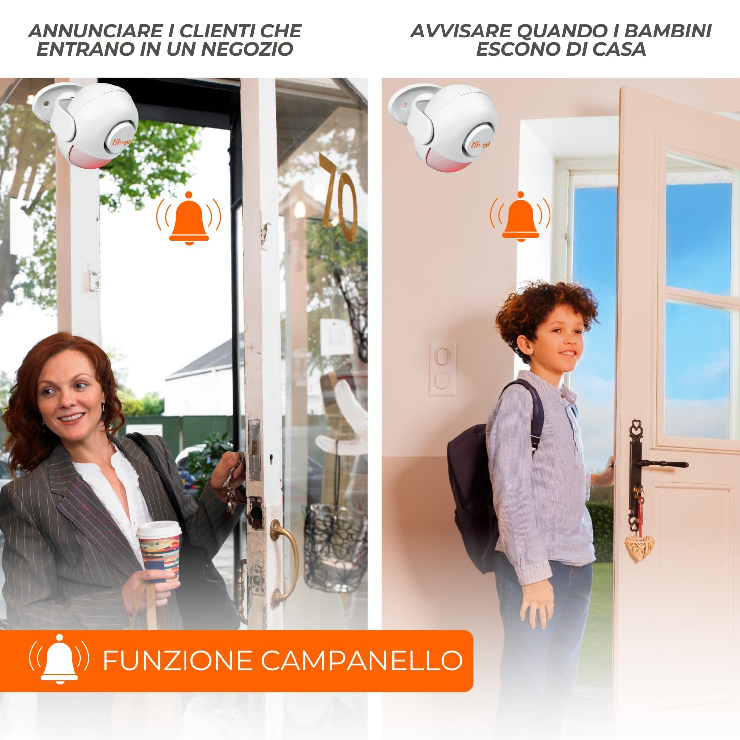 tiiwee A2 Rilevatore di Movimento e Allarme Sirena - Anti-Effrazione Sistema di Allarme con Telecomando - Sirena da 120 dB - Espandibile - Sicurezza Domestica