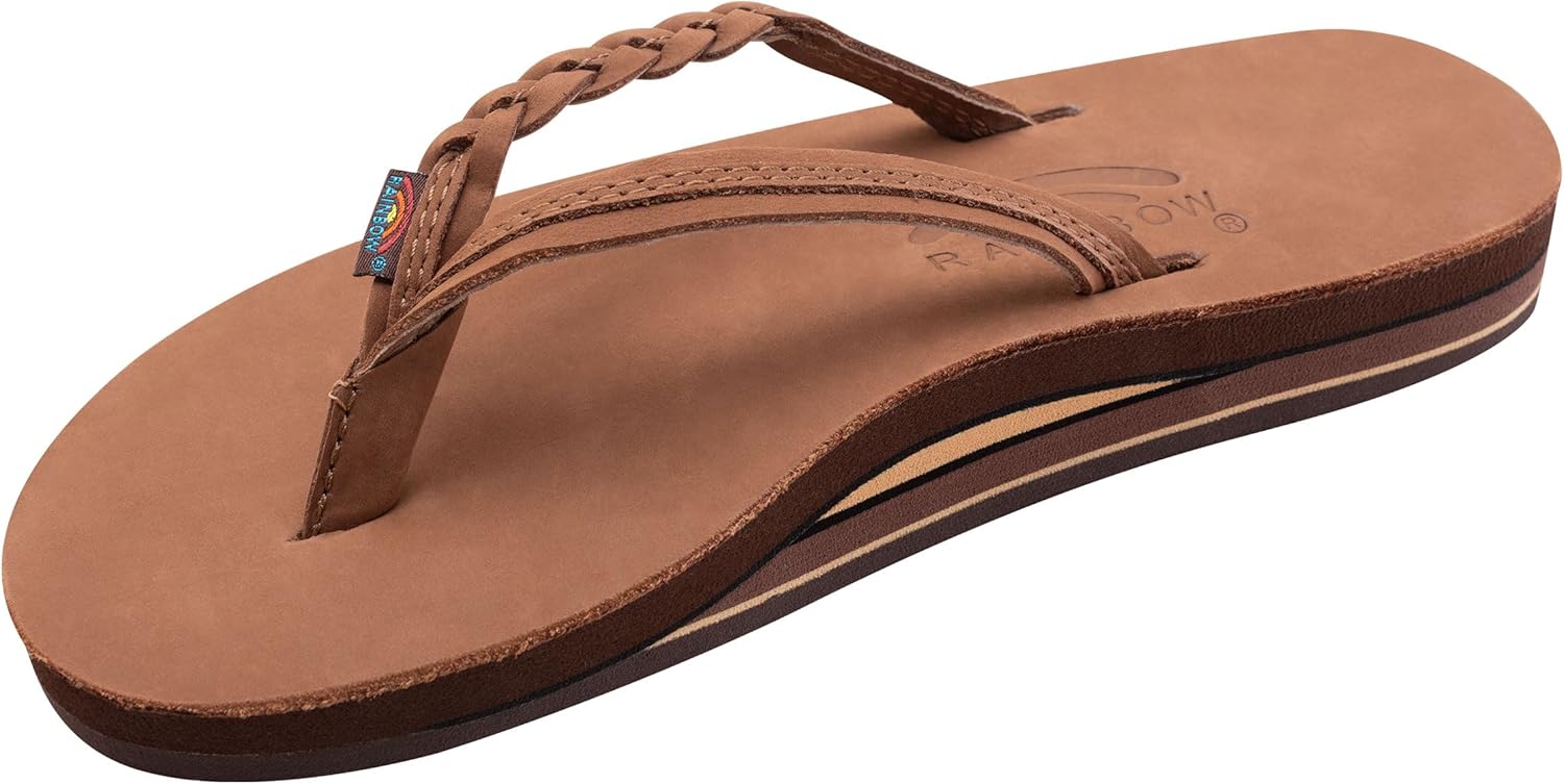 Rainbow Sandals Women’s Double Layer Flirty Braidy Premier Leather w/Single Braided Strap