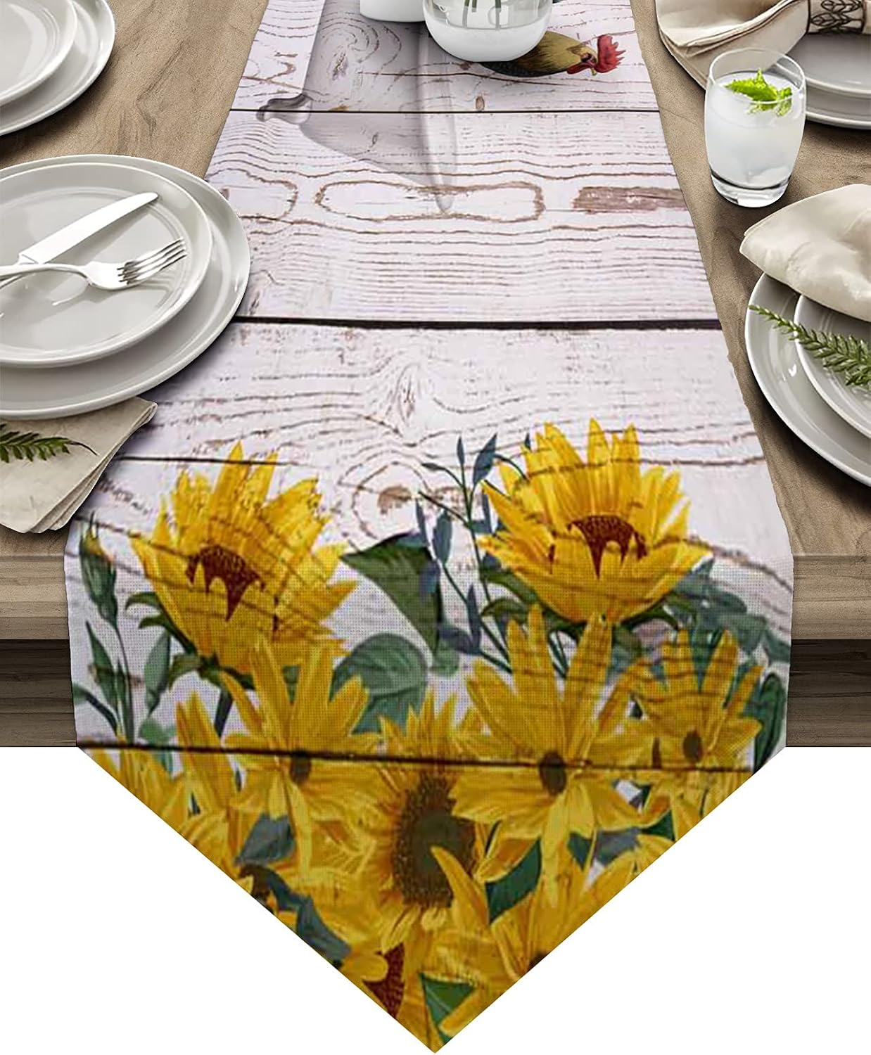 Table Runner Watercolor Yellow Sunflower Table Runners