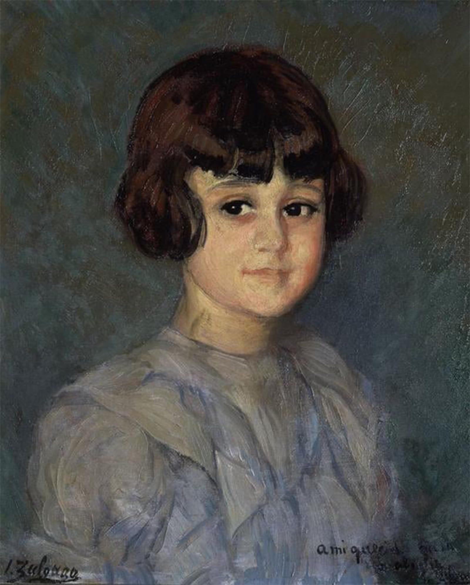 ARTXLXXBN Famous Art Print Poster Vintage Wall Art Portrait of Her Granddaughter by Ignacio Zuloaga Y Zabaleta Canvas Art Poster for Home Decor 60x90cm