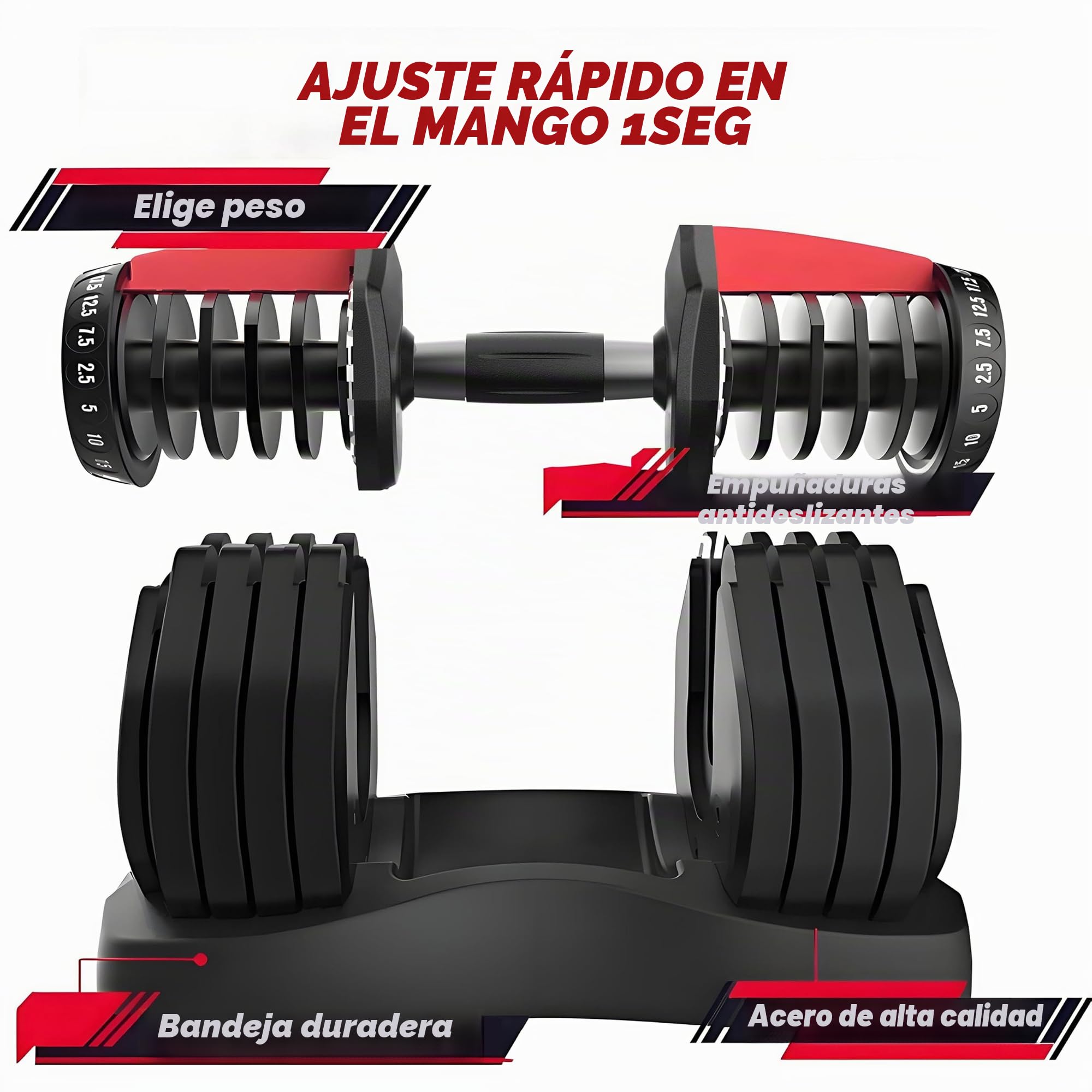 HAKENO Juego de mancuernas ajustables 15 en 1 de 24 kg y 40 kg que ahorran espacio, entrenamiento de fuerza y entrenamiento en casa, pesas variables que ahorran espacio (12/24/40 kg)