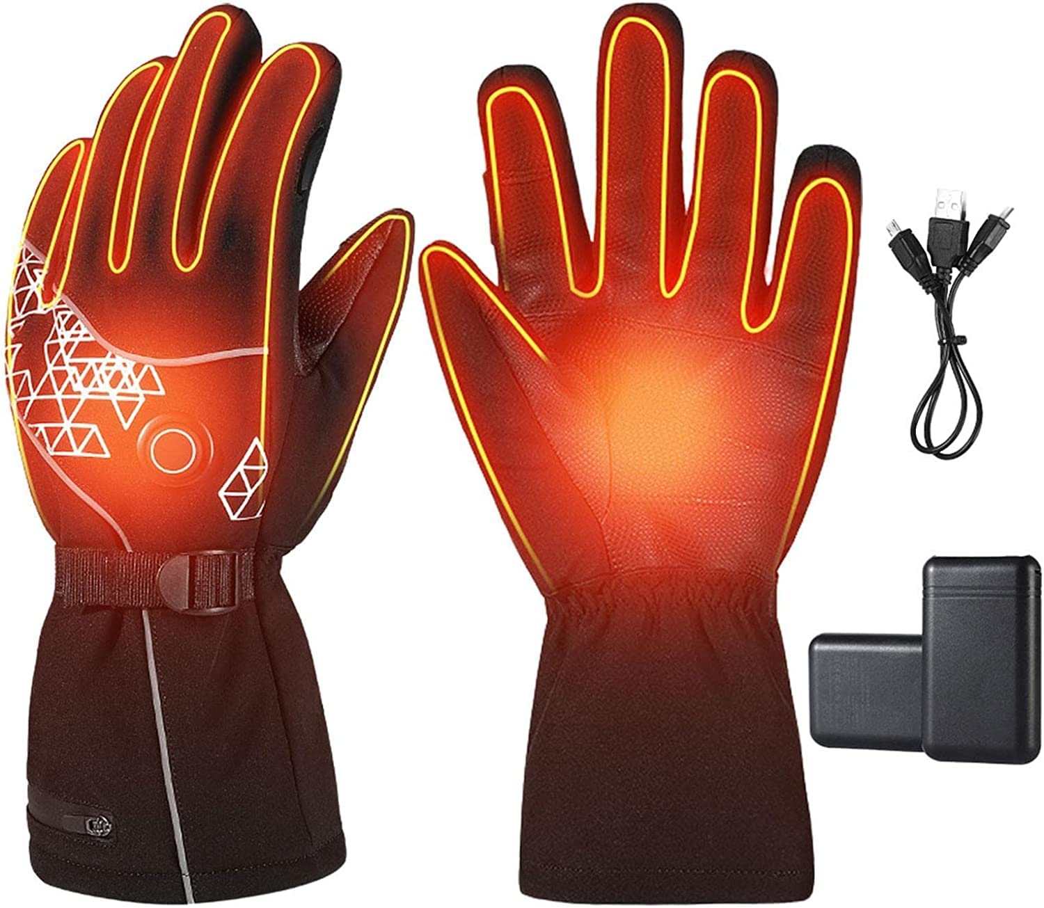 Gants chauffants électriques pour la moto la pêche et le ski sur neige avec écran tactile