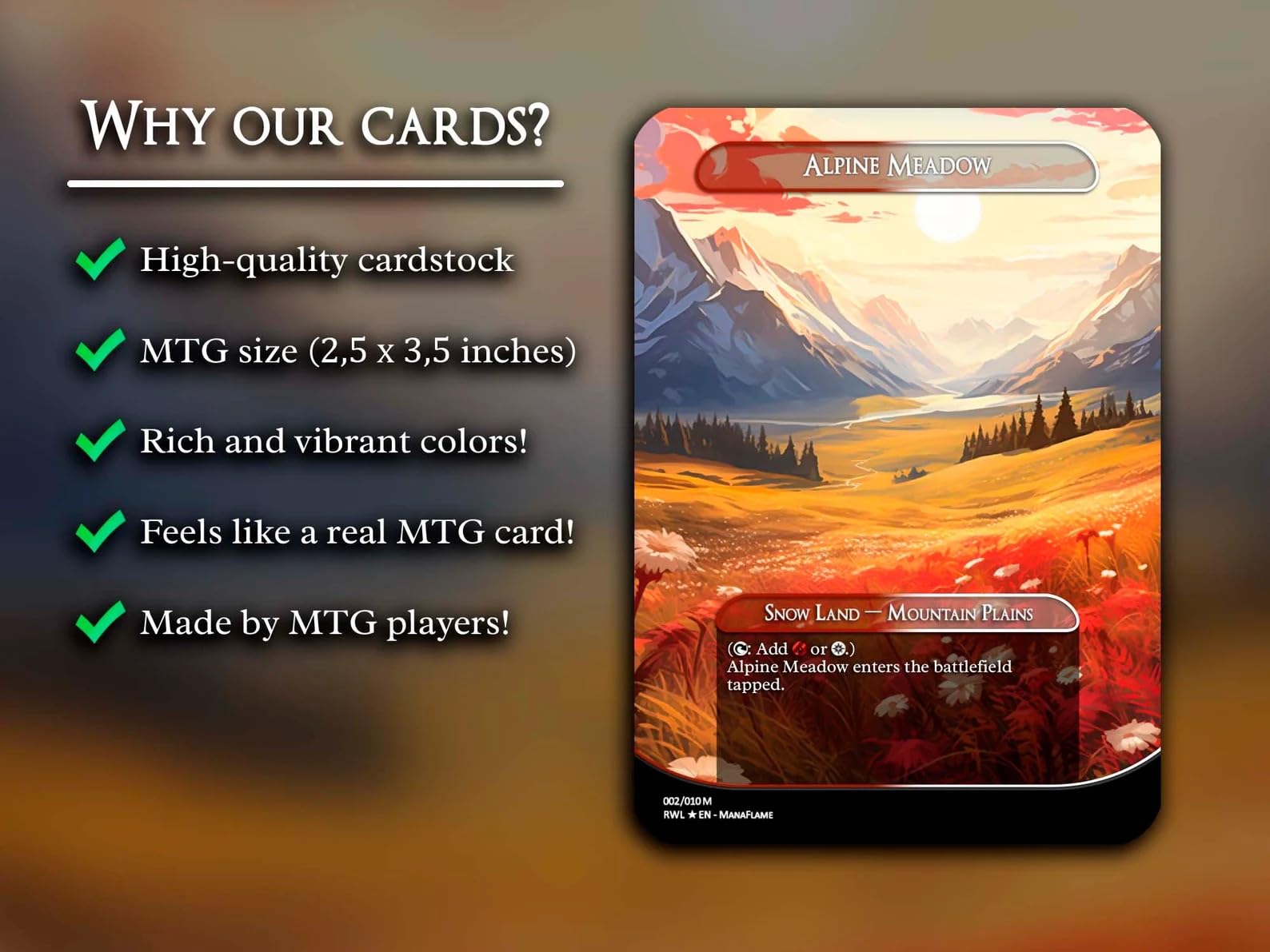 Red White Lands Set - Premium proxies for MTG players and collectors Proxy Magic  Cards