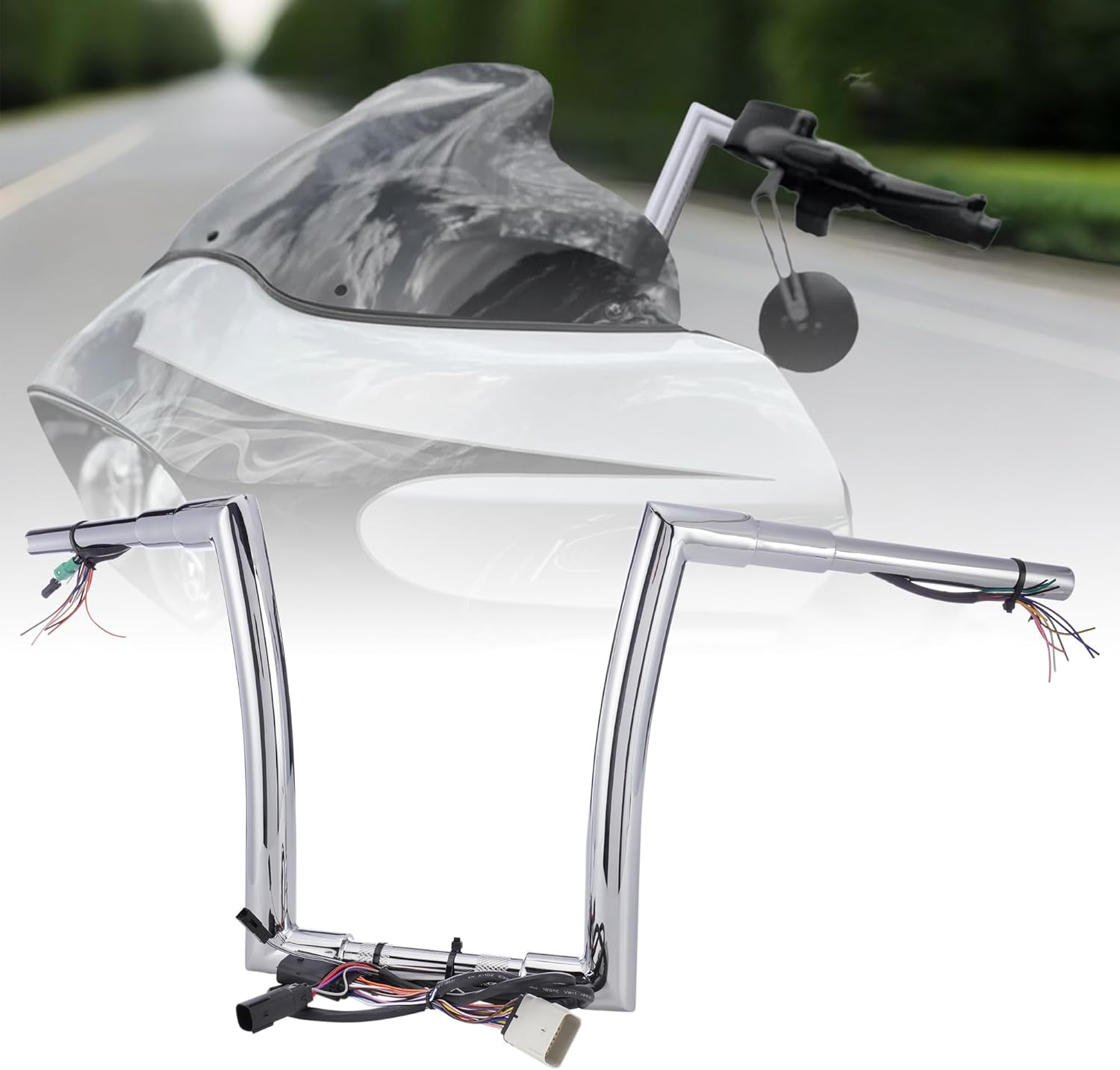 Prewired 12" Rise Prewired Ape Hangers Road Glide