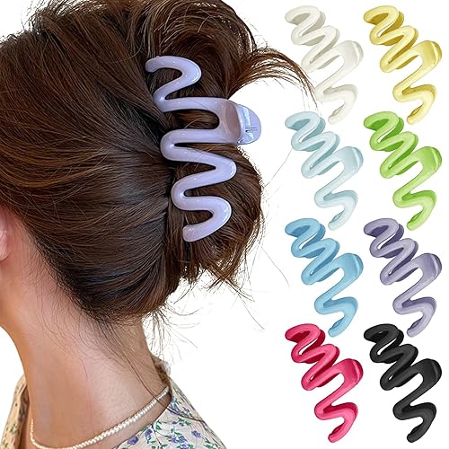 Youvelst Pinzas para el cabello para mujer, grandes gelatinas, dopamina, multicolor, 8 unidades, 4.3 pulgadas, agarre fuerte, antideslizantes,