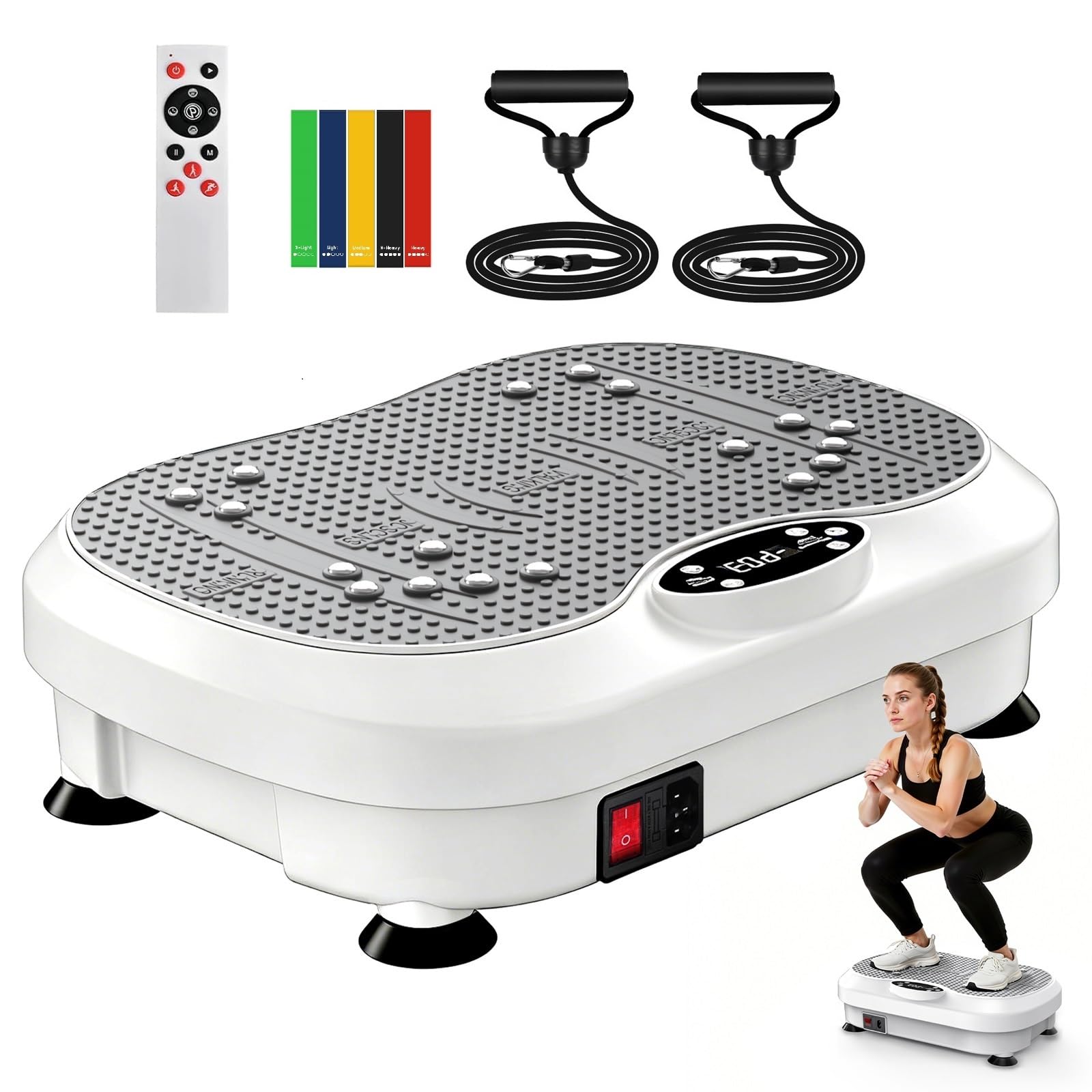 Vibration Plate Exercise Machine for Lymphatic Drainage with 200 Levels Whole Body Fitness Workout Equipment Stand Shake Board