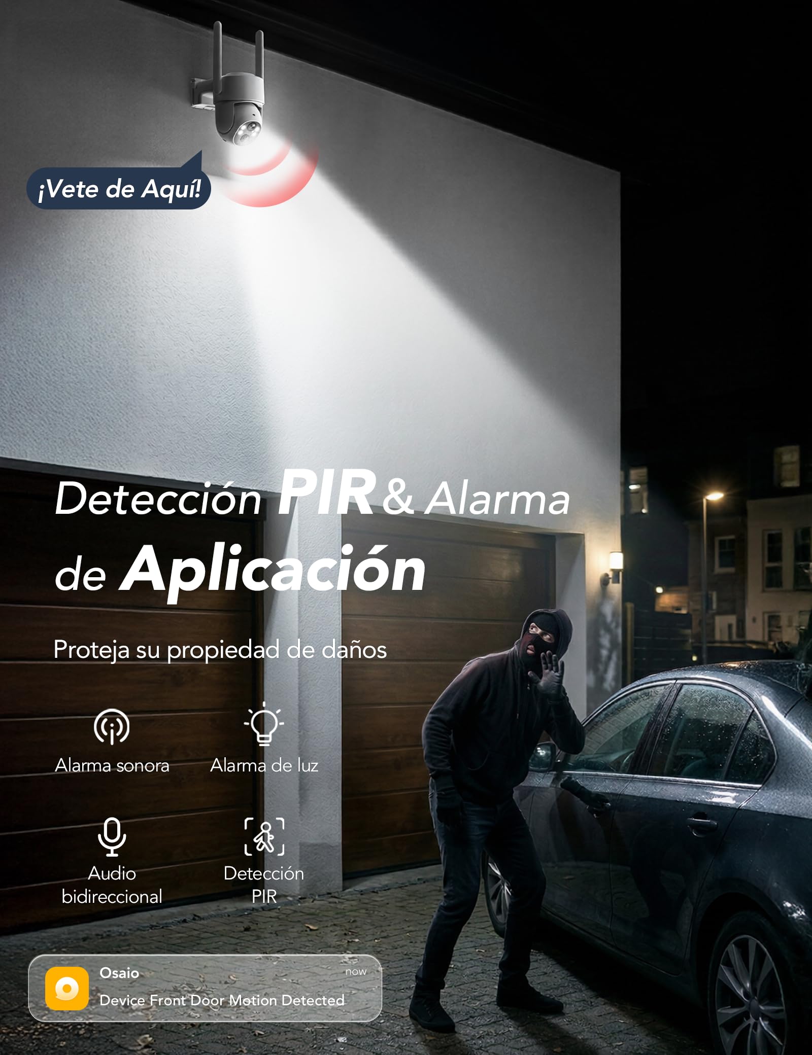 GNCC 4G LTE - Cámara de vigilancia solar para exteriores con tarjeta VSIM, cámara de vigilancia de 3 MP, sin batería WiFi para exteriores, giratorio 355°/90°, visión nocturna por infrarrojos, 2 vías