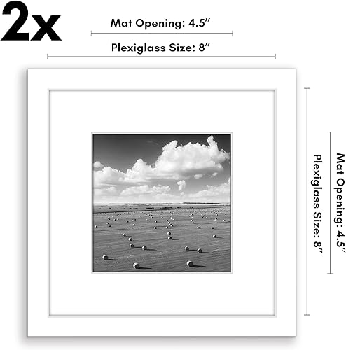 Vista 184 de Americanflat Portarretratos de 8 x 12 pulgadas con plexiglás pulido, juego de 2 portarretratos de 6 x 8 pulgadas con paspartú o para fotos de 8 x 12