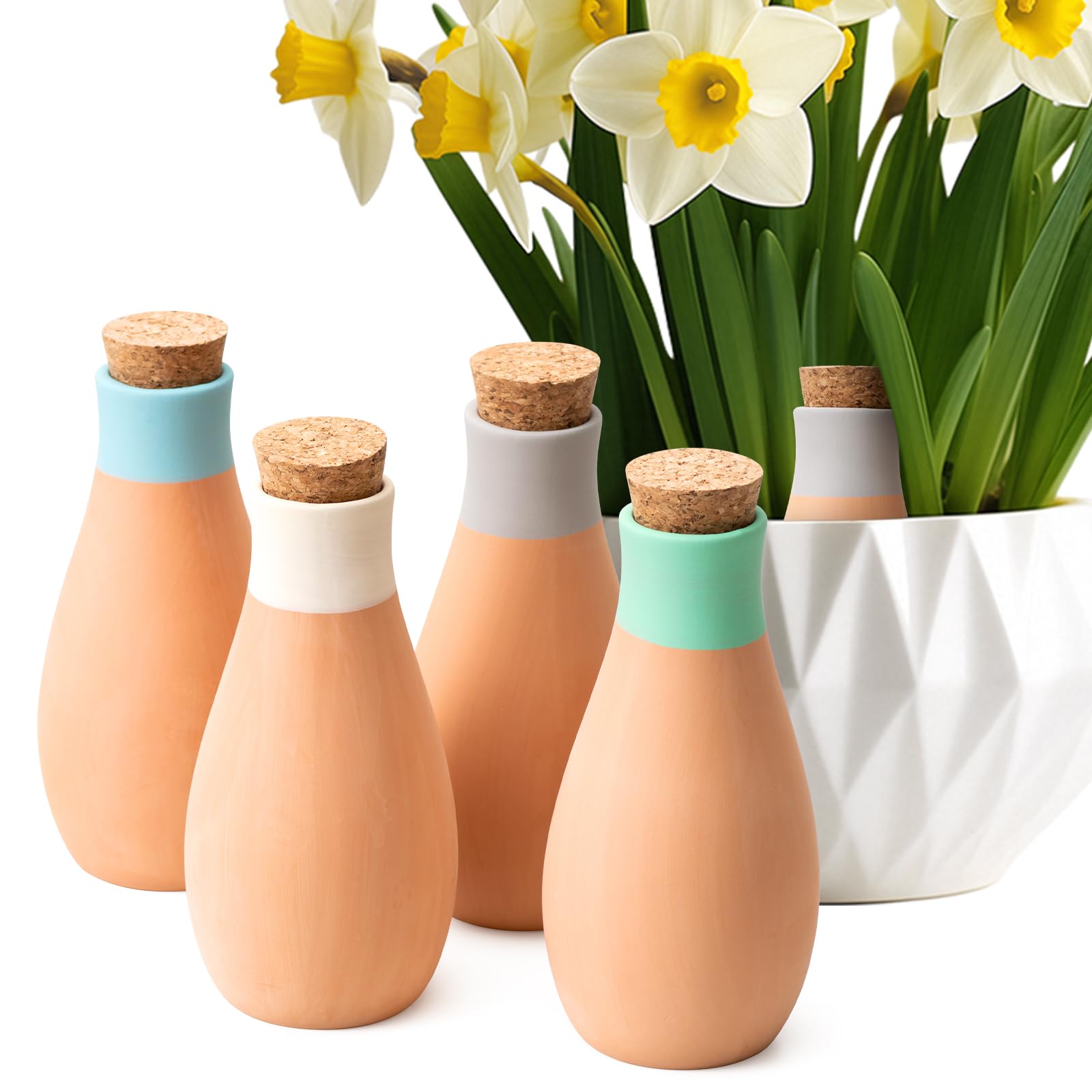 Premium Terrakotta Selbstbewässernde Spikes - Automatisches Bowlingkugelförmiges Pflanzenbewässerungswerkzeug für den Innen- und Außenbereich, 4 Stück, perfekt für Reisen, Urlaub oder Gartenpflege