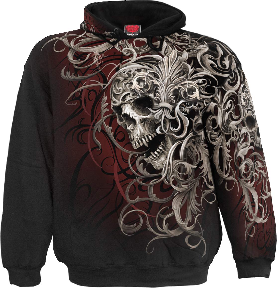 Spiral - Skull Shoulder Wrap - Allover Hoody Black - S