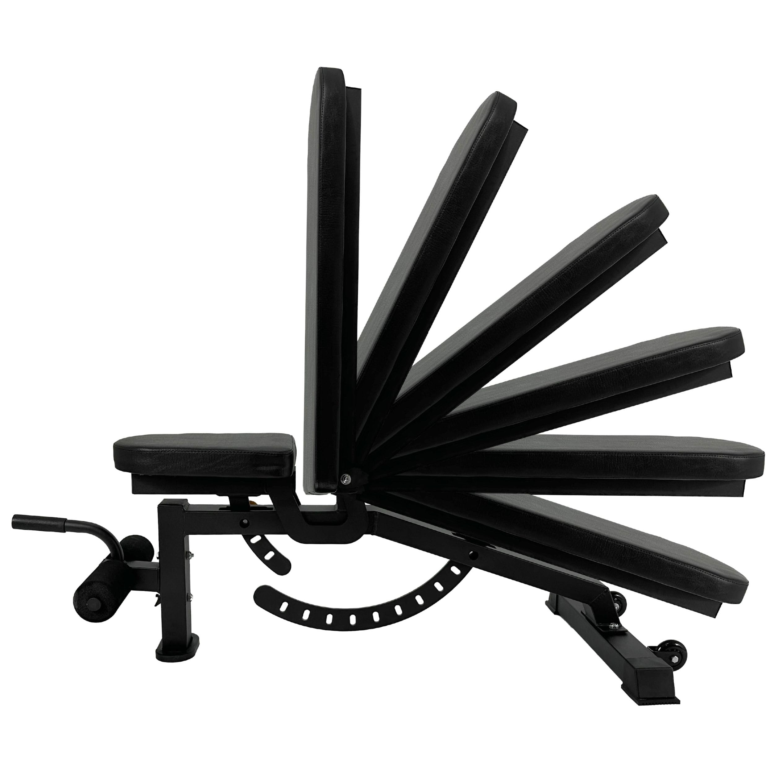 BRAINGAIN Adjustable Weight Bench with 9 Adjustable Positions - Heavy-Duty Steel Frame Black Gym Bench Supports up to 450kg - Easy 10-Minute Assembly, Compact Gym Equipment for Full-Body Workouts