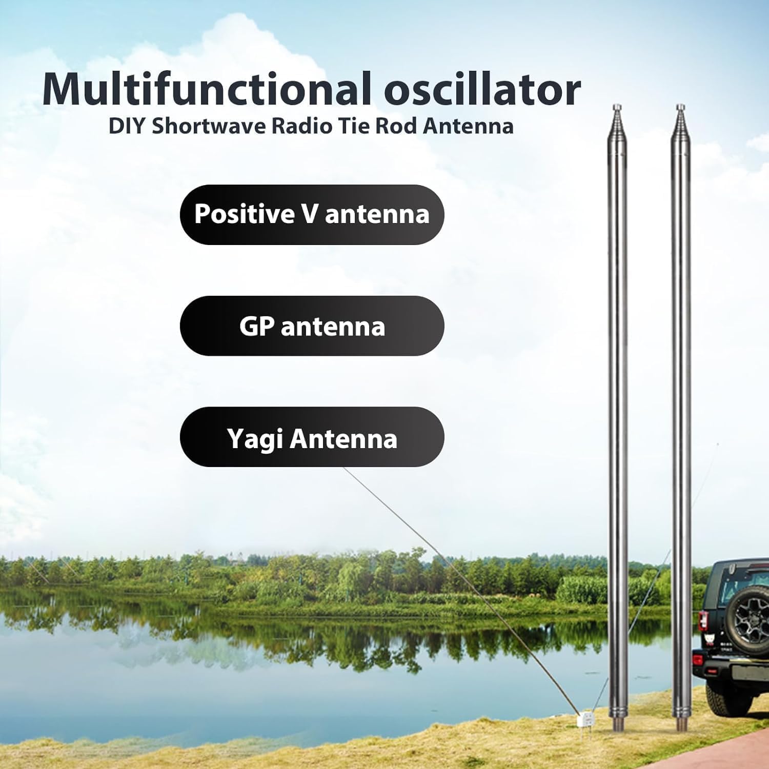 Antenne télescopique Putikeeg Radio à Ondes Courtes de 5,6 m PUTIKEEG DIY Radio Antenne à tirant en Acier Inoxydable avec Radio numérique Récepteur stéréo Bluetooth Récepteur Audio vidéo Home cinéma