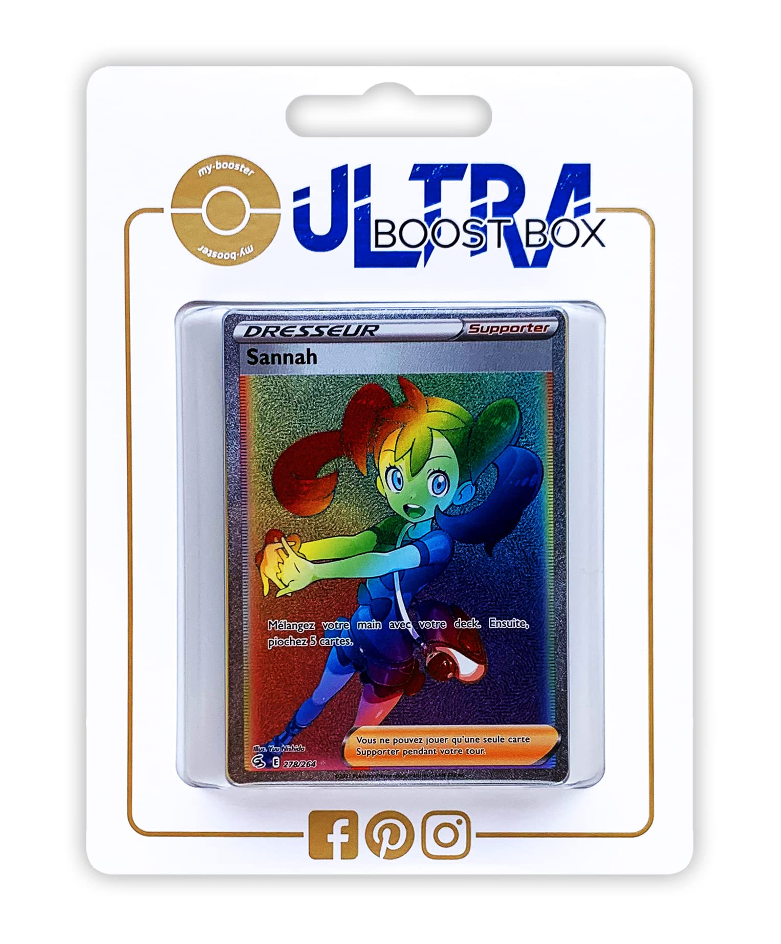 Sannah (Shauna) 278/264 Shiny Rainbow trainer - Myboost X Epée et Bouclier  8 - Poing de Fusion