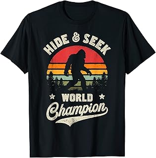 Bigfoot Hide And Seek World Champion Sasquatch Retro Vintage T-Shirt