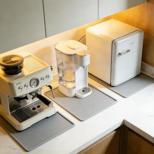 Vista 4 de TOHONFOO Alfombrilla dispensadora de enfriador de agua con borde elevado para protector de pisos y encimeras de madera dura Foor, tapete enfriador