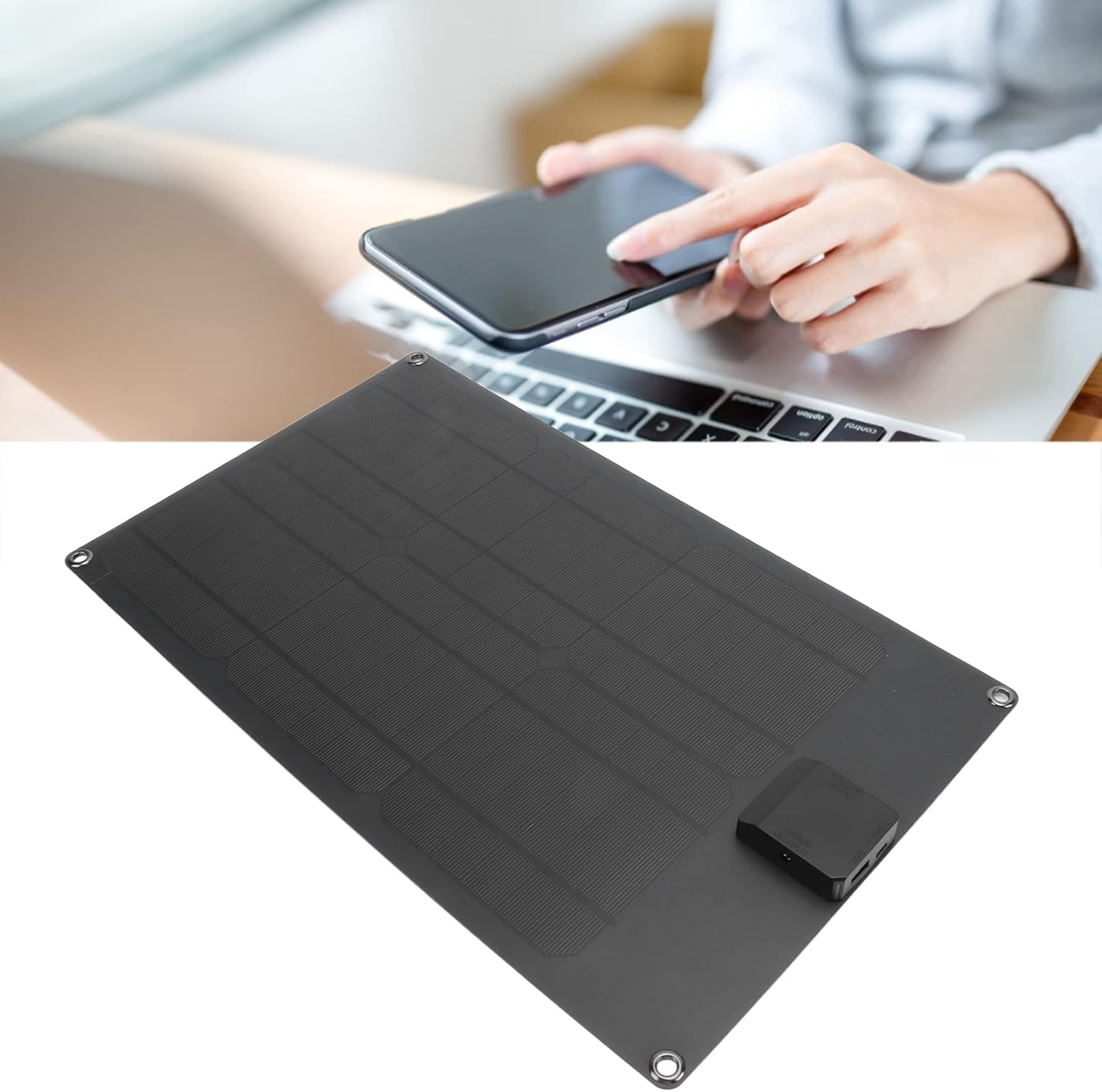 Solar Panel 20W Portable Solar Charger with USB Type C DC Output for Outdoor Emergency Charging Mobile Phone Power Bank GPS Camera