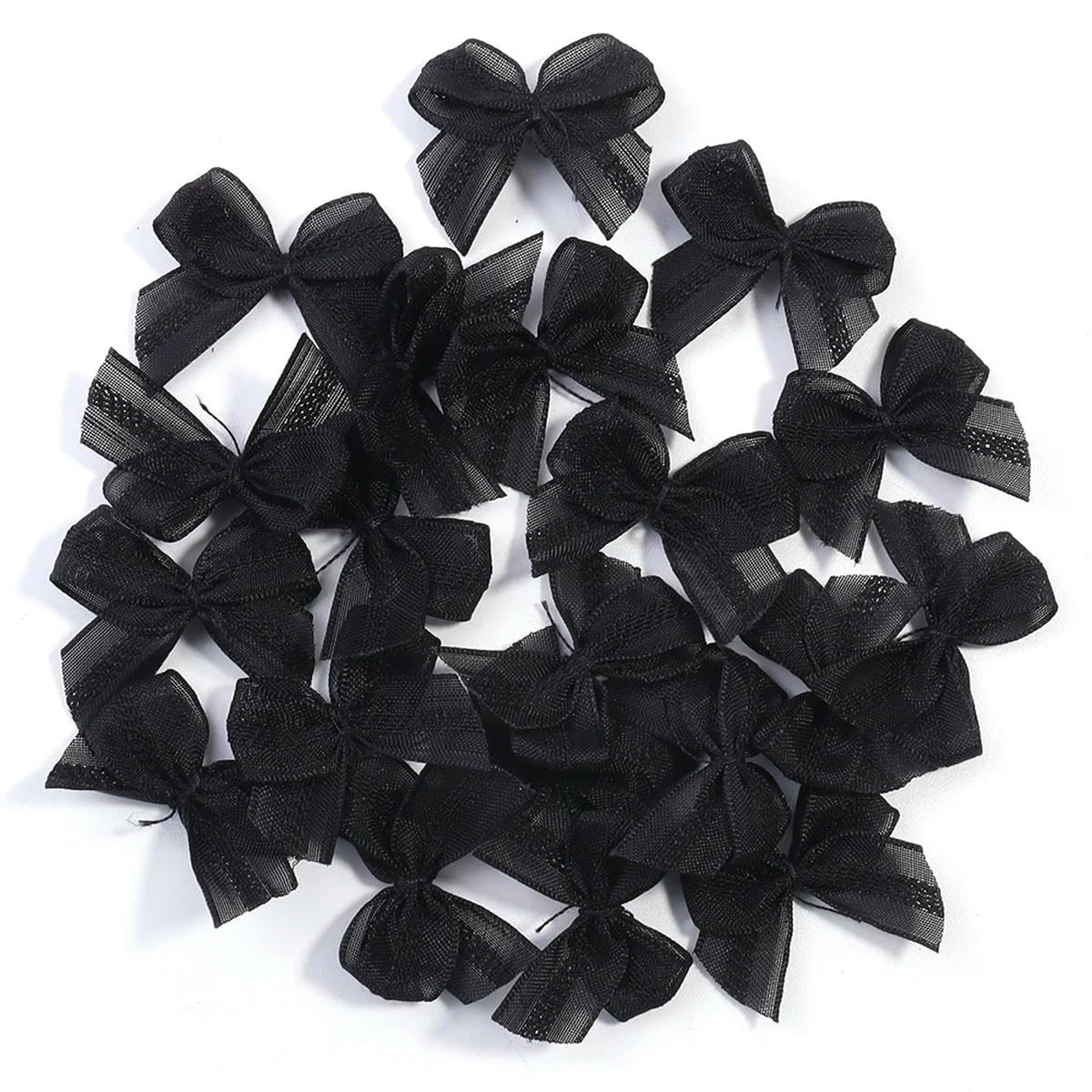 CIVIOOH 30pcs Mutilcolor Lace Mesh Ribbon Bows Satin Ribbon for DIY Craft Decoration Nail Manicure Accessories 2.5x2.5cm