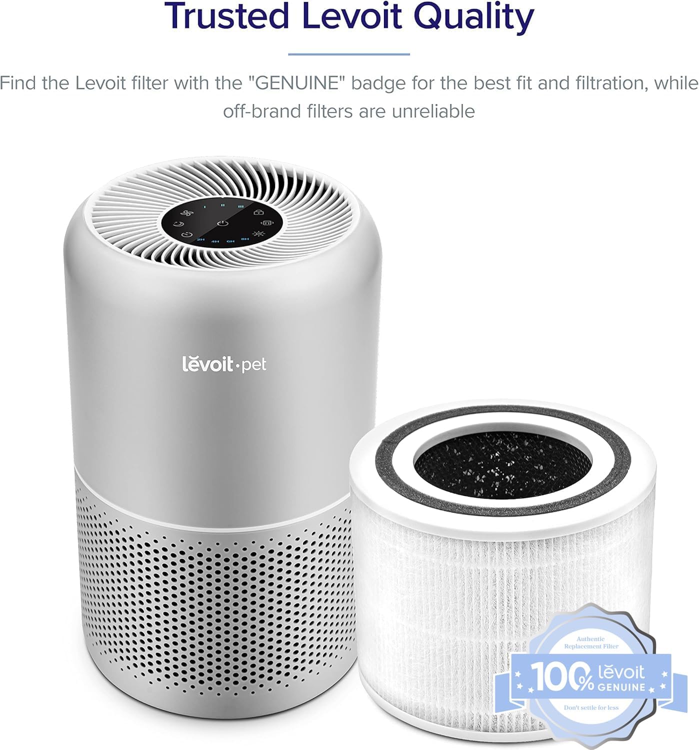 Levoit Round Air Purifier Filter for Smoke and Odor Removal