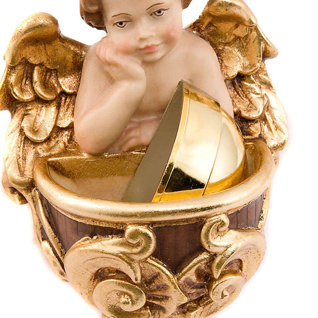 Holyart Weihwasserbecken: Weihwasserbecken Raffael – Ahornholz, handbemalt