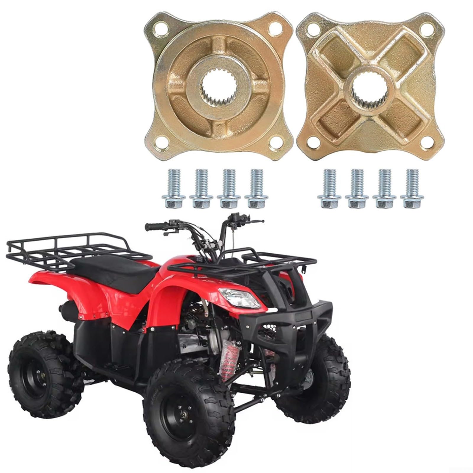 Asse posteriore a 24 denti a 4 perni per mozzo da 25 mm, cerchione in lega di acciaio per mozzo con distanza tra i bulloni da 78 mm 70 cc-150 cc per Dirt per bici Go Kart Drift Trike