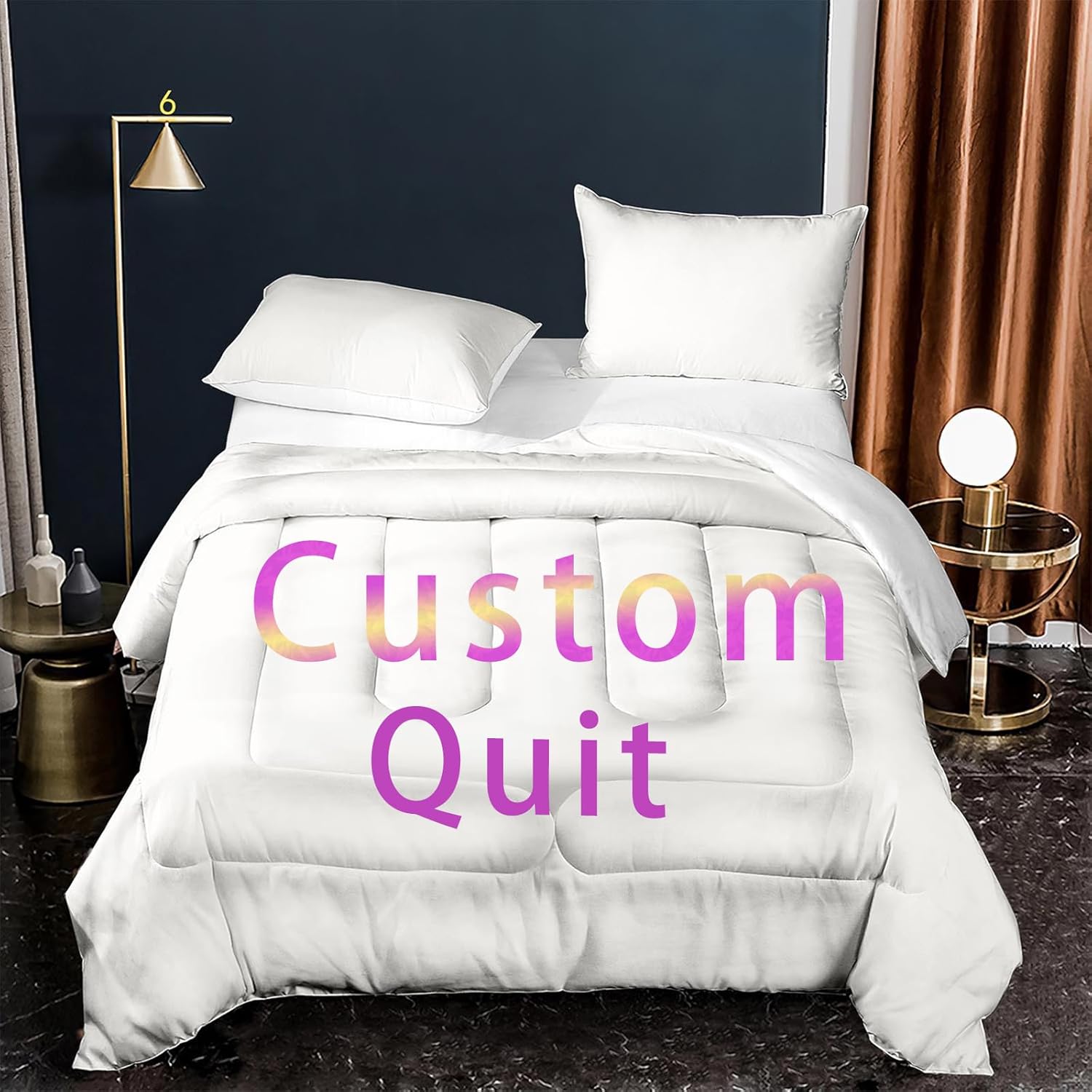 Custom Comforter with Photos, for Special Occasions (1 Comforter, 2 Pillowcases) (264x228cm-104x89.7IN)