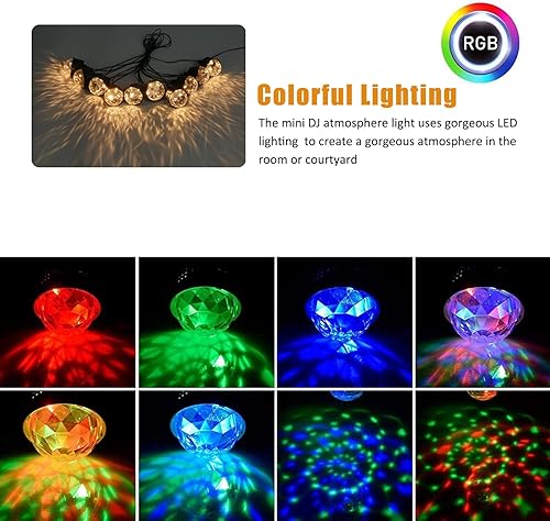 Miniatura 6 de Tira de luces de fiesta de bola de discoteca para exteriores, tira de luces extensibles para fiesta, resistente a la intemperie, inastillables,