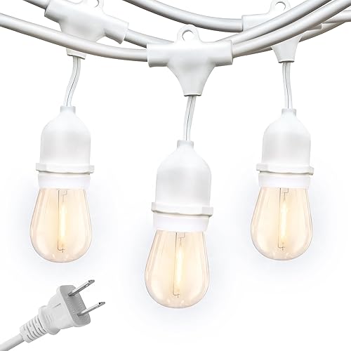 Miniatura 12 de Brightech Ambience Pro – Serie de luces LED impermeables para exteriores – colgantes, regulables, 2 W, bombillas vintage Edison – Luces de jardín de