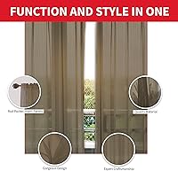 Vista 30 de Sapphire Home - Paneles de cortina (2 unidades), cortinas translúcidas de 54” x 84” (108” de ancho en total), paneles de gasa para dormitorio, sala