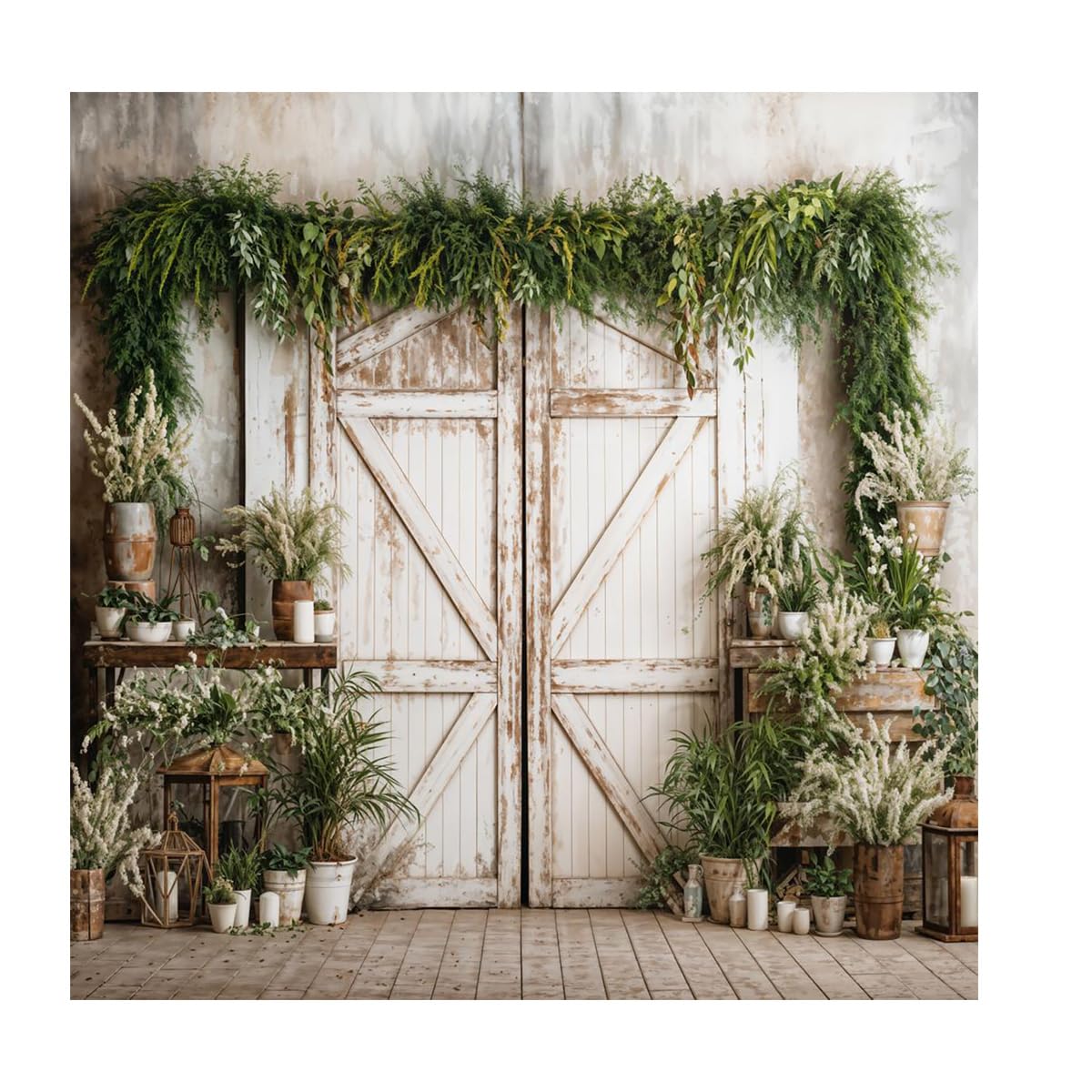 Backgrounds For Photography Spring Flowers Wooden Door Green Leaf Baby Party Photo Background For Photo Studio A5 10x10ft/3x3m - View #8