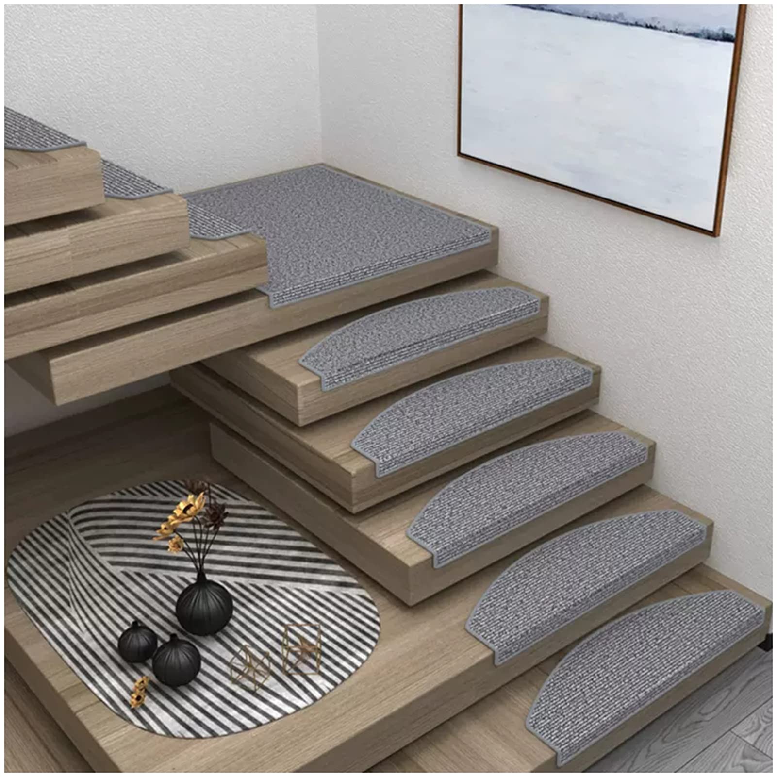 Evita resbalones en escaleras con alfombras autoadhesivas reutilizables