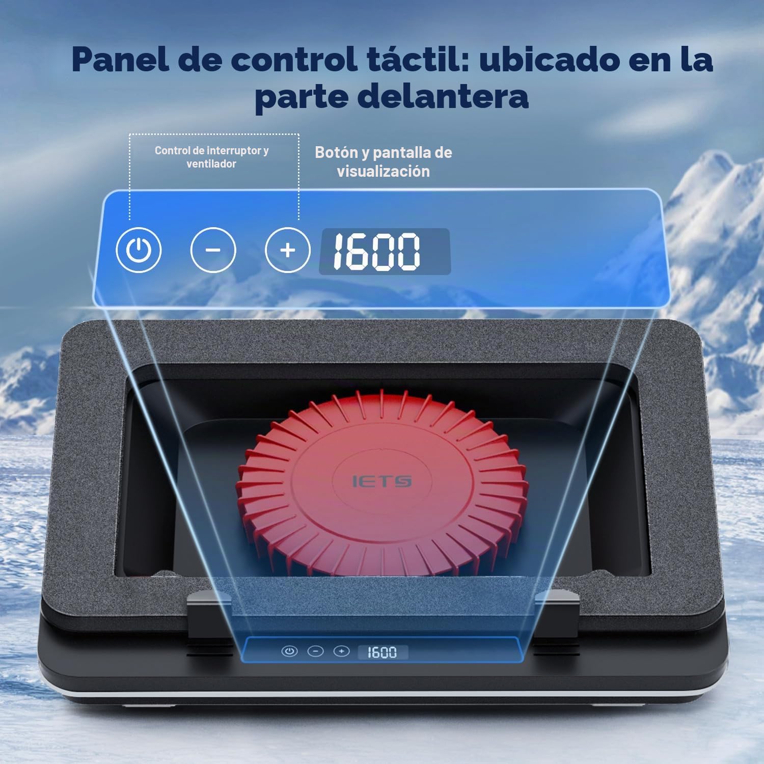 IETS GT600 - Almohadilla de refrigeración para laptop equipada con ventilador gigante (5.5 pulgadas de diámetro), espuma sellada para laptop de refrigeración rápida, enfriador de laptop de 14.1 a 19.3