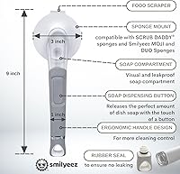 Vista 6 de El mango sonriente original con dispensador de jabón para esponja Scrub Daddy (Reg. TM) y esponja Scrub Moji (negro)