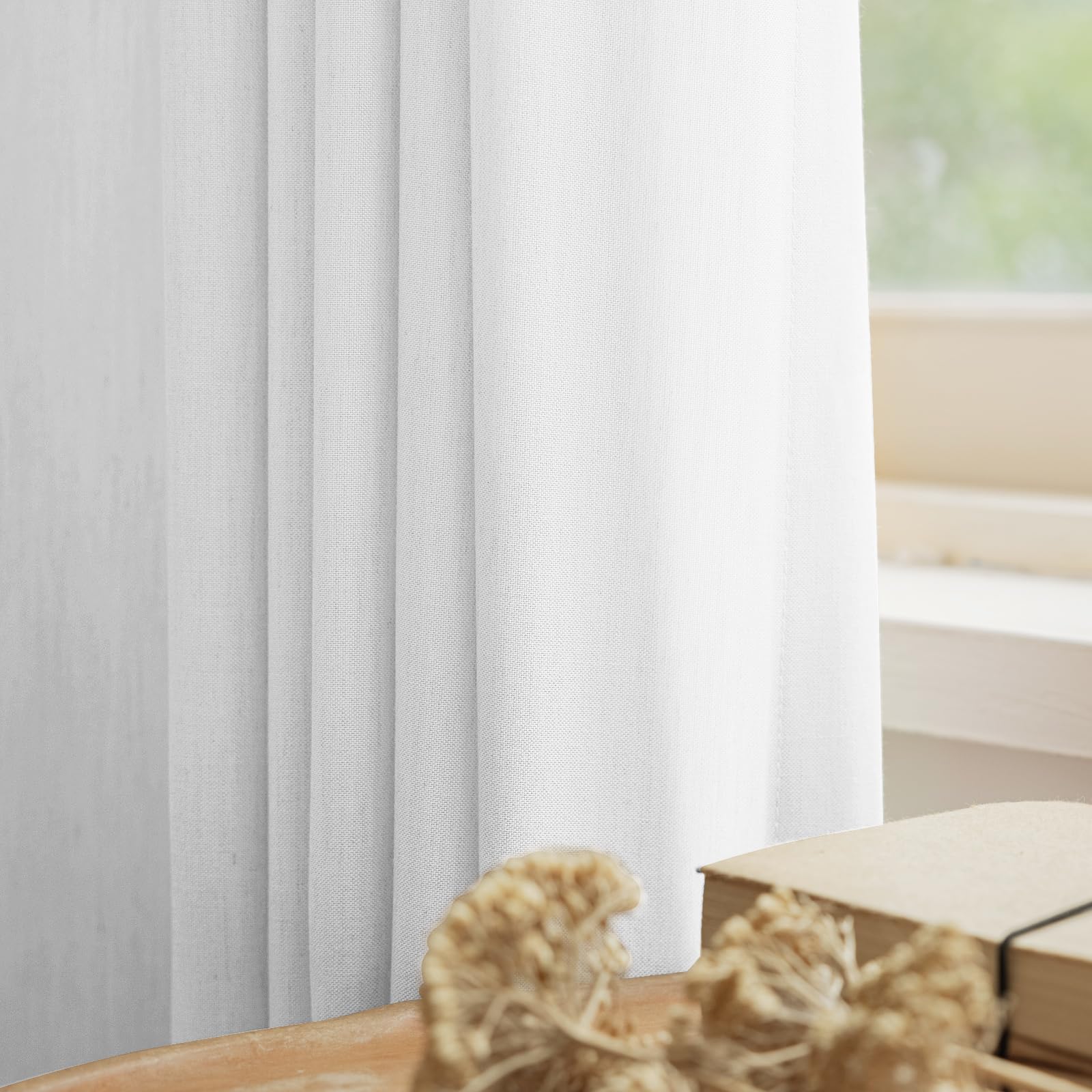Cortinas traslúcidas de algodón y lana de alta calidad con textura sofisticada para salones lujosos