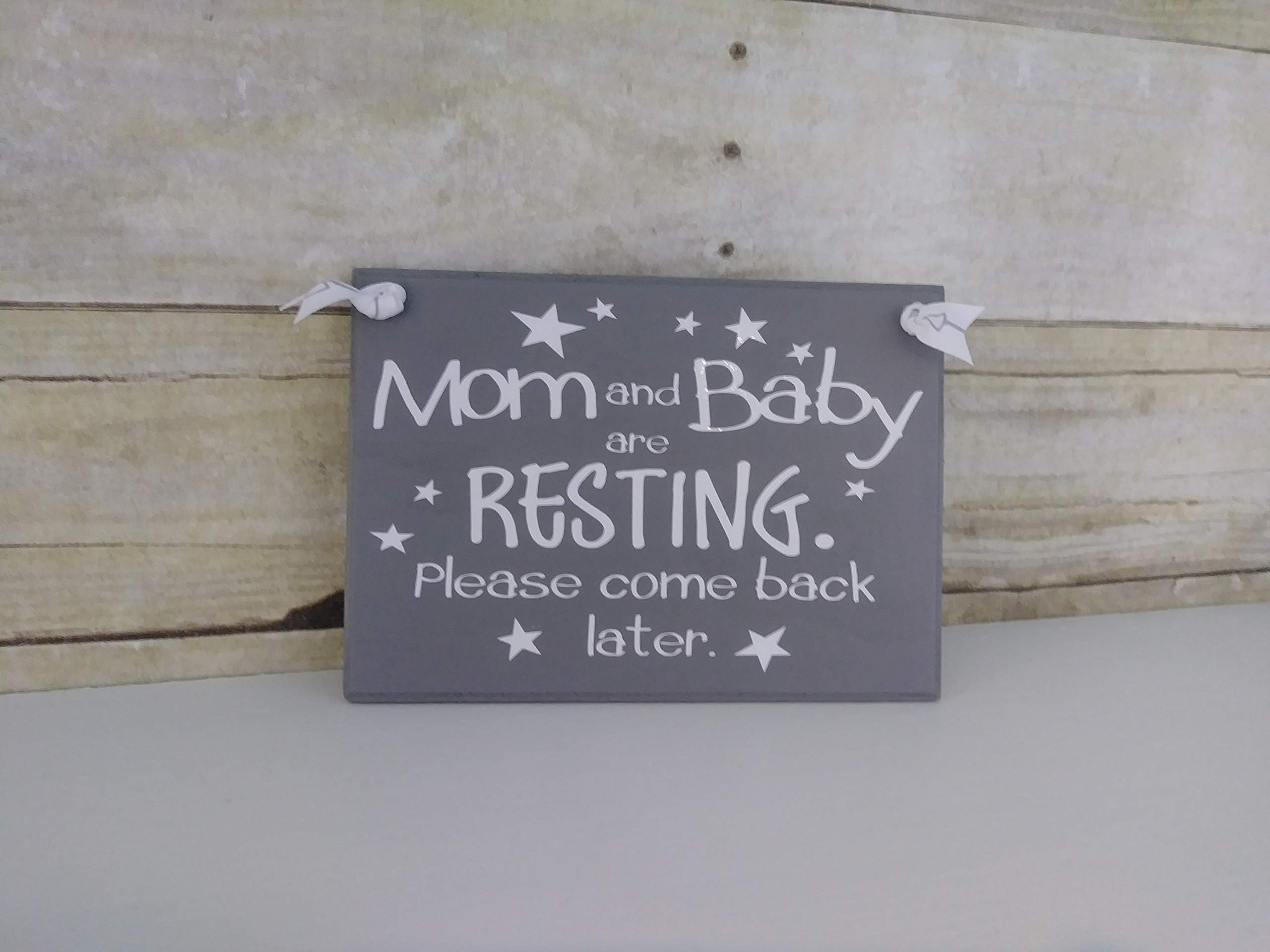 Gender Neutral Baby Gift - Baby Boy or Girl Gift - Mom and Baby are Resting Please Come Back Later Sign