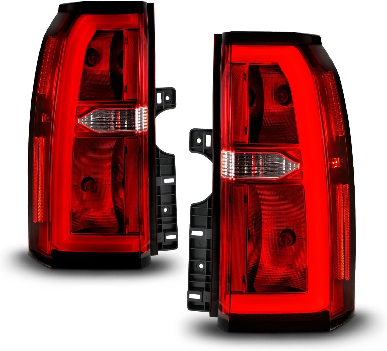 AmeriLite for 2015-2020 Checy Tahoe Suburban C-Type LED Tube OE Replacement Tail Light Pair - Passenger and Driver Side
