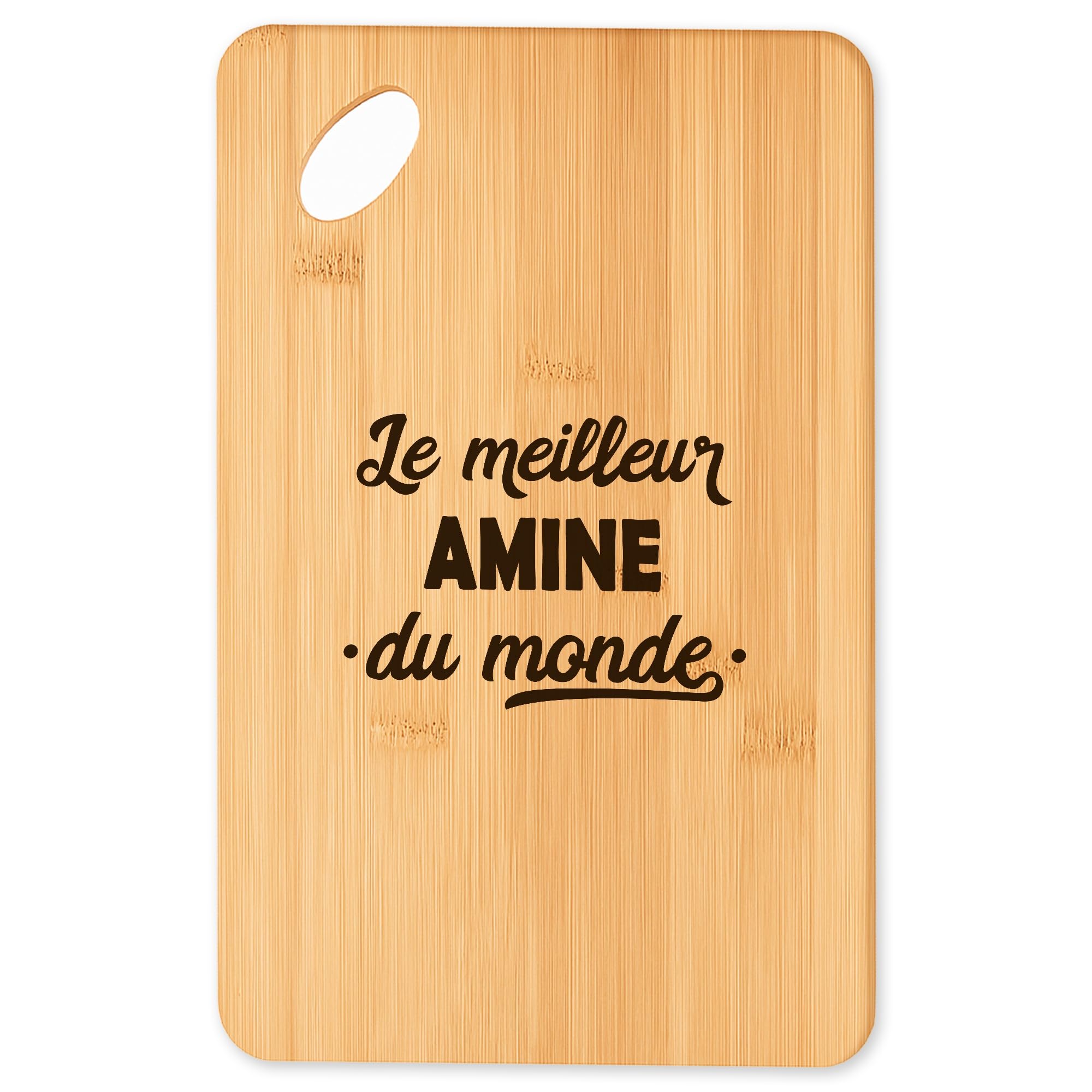 Cadeau original cuisine avec la planche en bambou Super Amine 2