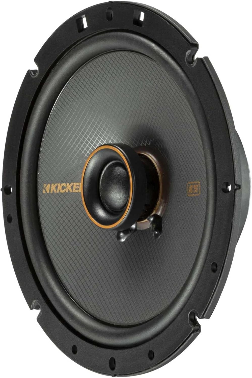 Speaker Koaksial KICKER 51KSC6704 KS-Series 6.75 inci tanpa kisi-kisi, miring view