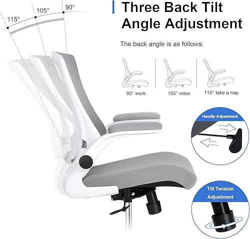 Vista 13 de Misolant Silla de dibujo, silla de oficina alta para escritorio de pie, silla de oficina alta con soporte lumbar ajustable y anillo reposapiés, Negro