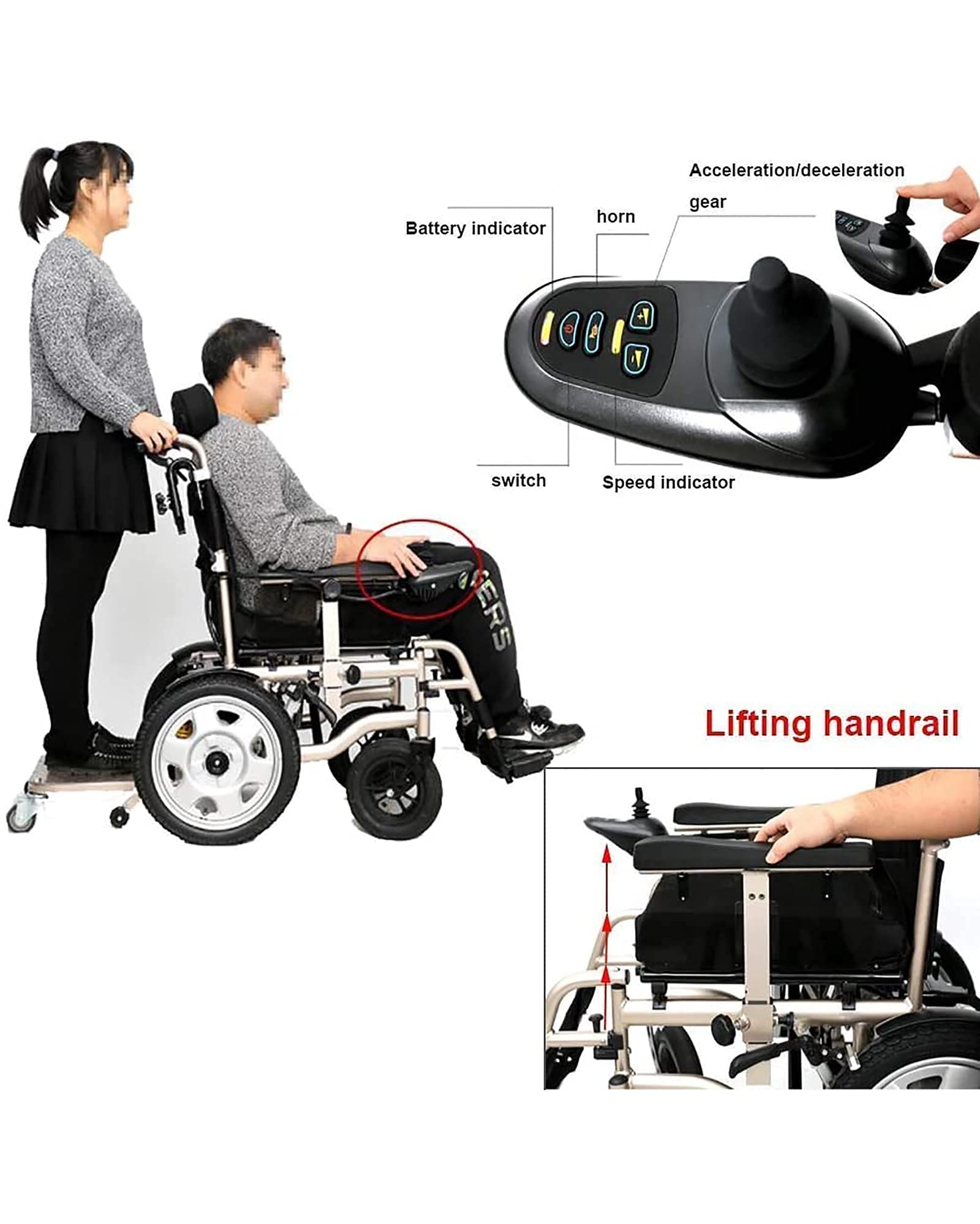 Amazon | 高級電動車椅子全自動折りたたみモビリティパワーチェア