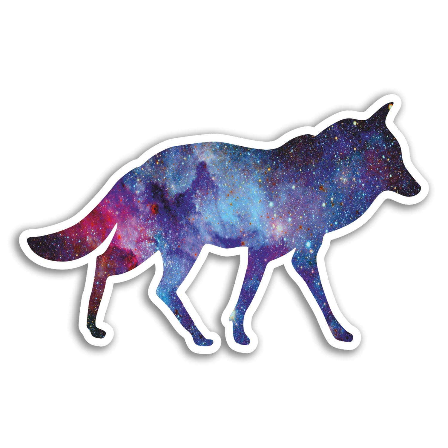 Destination Vinyl Ltd Multi 2 X 10Cm Space Wolf Vinyl Stickers - Wolves Wild Sticker Laptop Luggage #18337 (10Cm Wide)