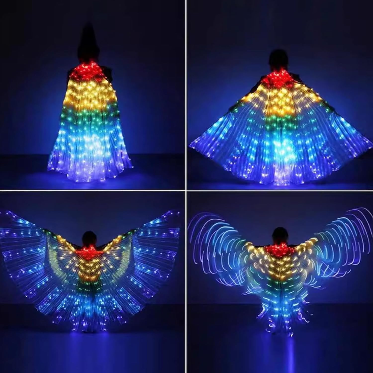 Light Up Fairy Wings Adult Women, LED Cape for Girls, Perfect for Party Carnival Halloween Belly Dance